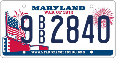 MD license plate 9BB2840