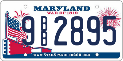 MD license plate 9BB2895