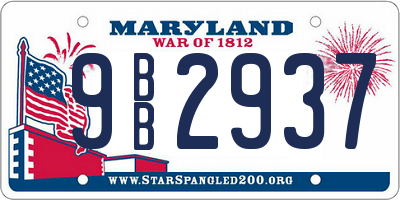 MD license plate 9BB2937