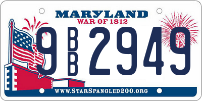 MD license plate 9BB2949