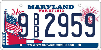MD license plate 9BB2959