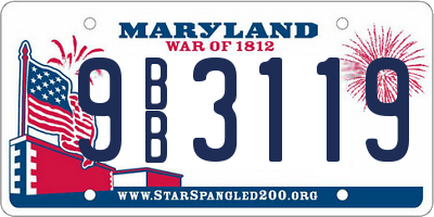 MD license plate 9BB3119