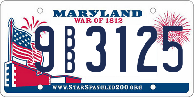 MD license plate 9BB3125