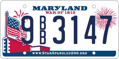 MD license plate 9BB3147