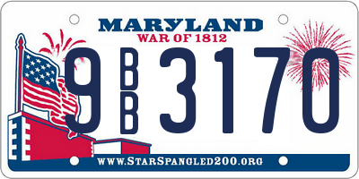 MD license plate 9BB3170