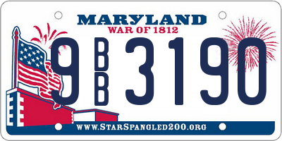 MD license plate 9BB3190