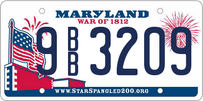 MD license plate 9BB3209