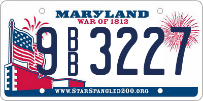 MD license plate 9BB3227