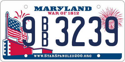 MD license plate 9BB3239