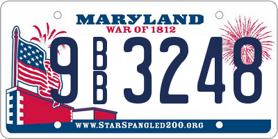 MD license plate 9BB3248