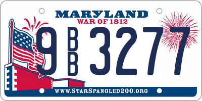 MD license plate 9BB3277