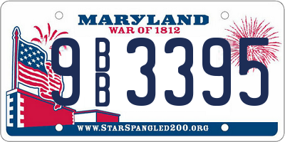 MD license plate 9BB3395