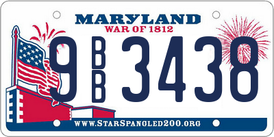 MD license plate 9BB3438