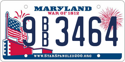 MD license plate 9BB3464