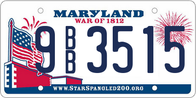 MD license plate 9BB3515