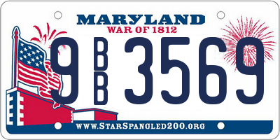 MD license plate 9BB3569