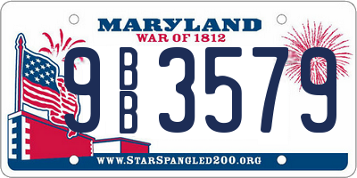 MD license plate 9BB3579