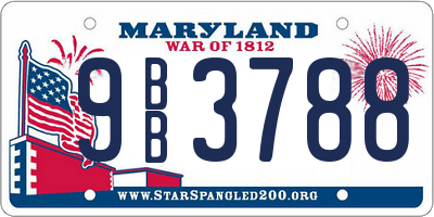 MD license plate 9BB3788