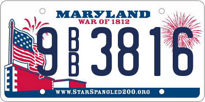 MD license plate 9BB3816