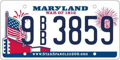 MD license plate 9BB3859