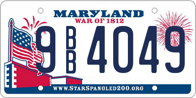 MD license plate 9BB4049