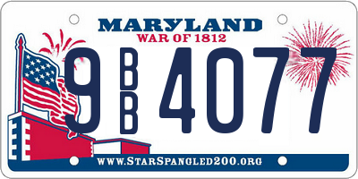 MD license plate 9BB4077