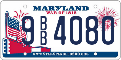 MD license plate 9BB4080