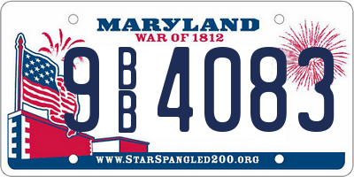 MD license plate 9BB4083