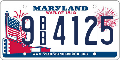 MD license plate 9BB4125