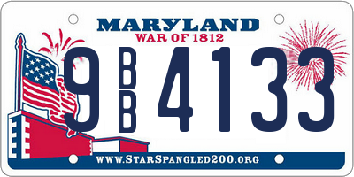 MD license plate 9BB4133