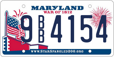 MD license plate 9BB4154