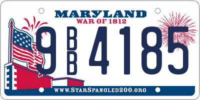 MD license plate 9BB4185