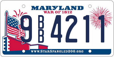 MD license plate 9BB4211
