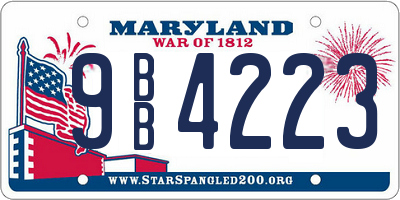 MD license plate 9BB4223