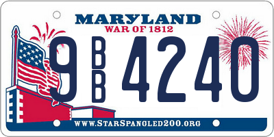 MD license plate 9BB4240