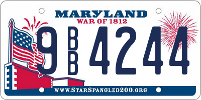 MD license plate 9BB4244