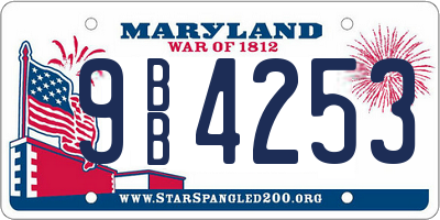 MD license plate 9BB4253
