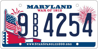 MD license plate 9BB4254