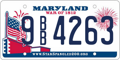 MD license plate 9BB4263