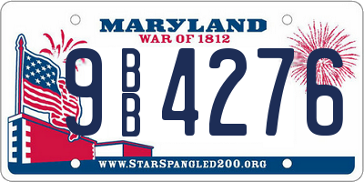 MD license plate 9BB4276