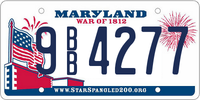 MD license plate 9BB4277