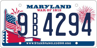 MD license plate 9BB4294