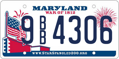 MD license plate 9BB4306