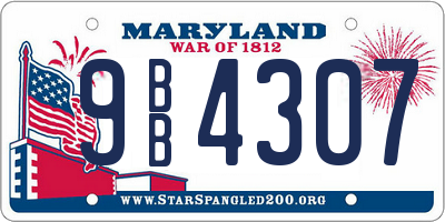 MD license plate 9BB4307