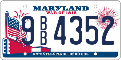 MD license plate 9BB4352