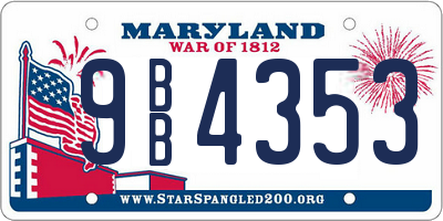 MD license plate 9BB4353
