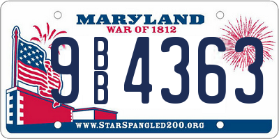 MD license plate 9BB4363