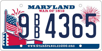 MD license plate 9BB4365