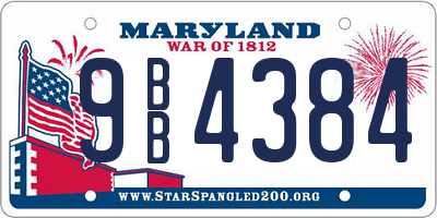 MD license plate 9BB4384