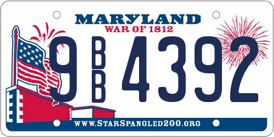 MD license plate 9BB4392